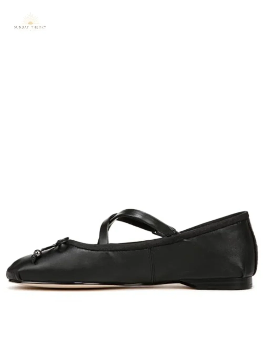 Ballet Flats with Bow Detail Leather Shoes